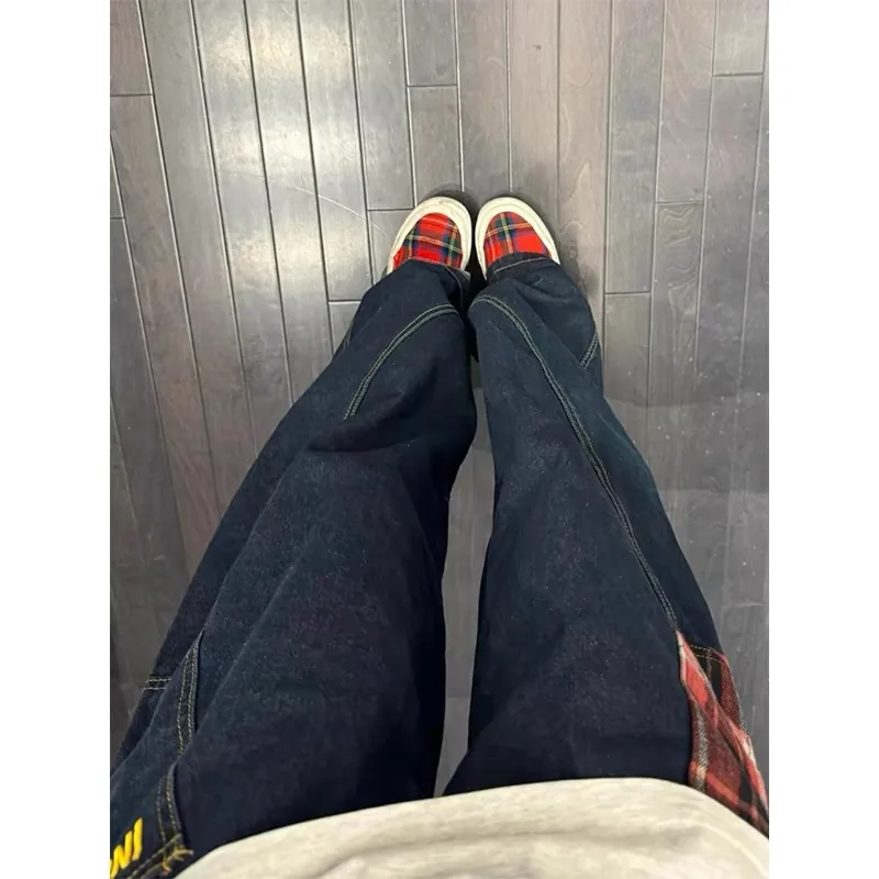 Мужские джинсы Deep Blue Plaid с нашивками и вышивкой в американском ретро-стиле, свободные, прямого кроя, длинные брюки
Мужские джинсы Deep Blue Plaid с нашивками и вышивкой в американском ретро-стиле, свободные, прямого кроя, длинные брюки