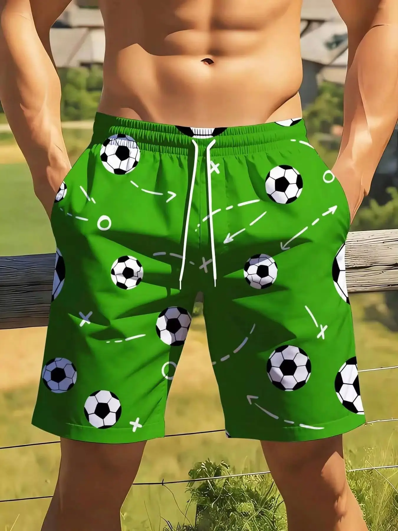 Green Soccer Ball Pattern Swim Trunks With Tactical Play Design For Men Big Size Suitable For Casual And Sports Wear Soc
Green Soccer Ball Pattern Swim Trunks With Tactical Play Design For Men Big Size Suitable For Casual And Sports Wear Soc