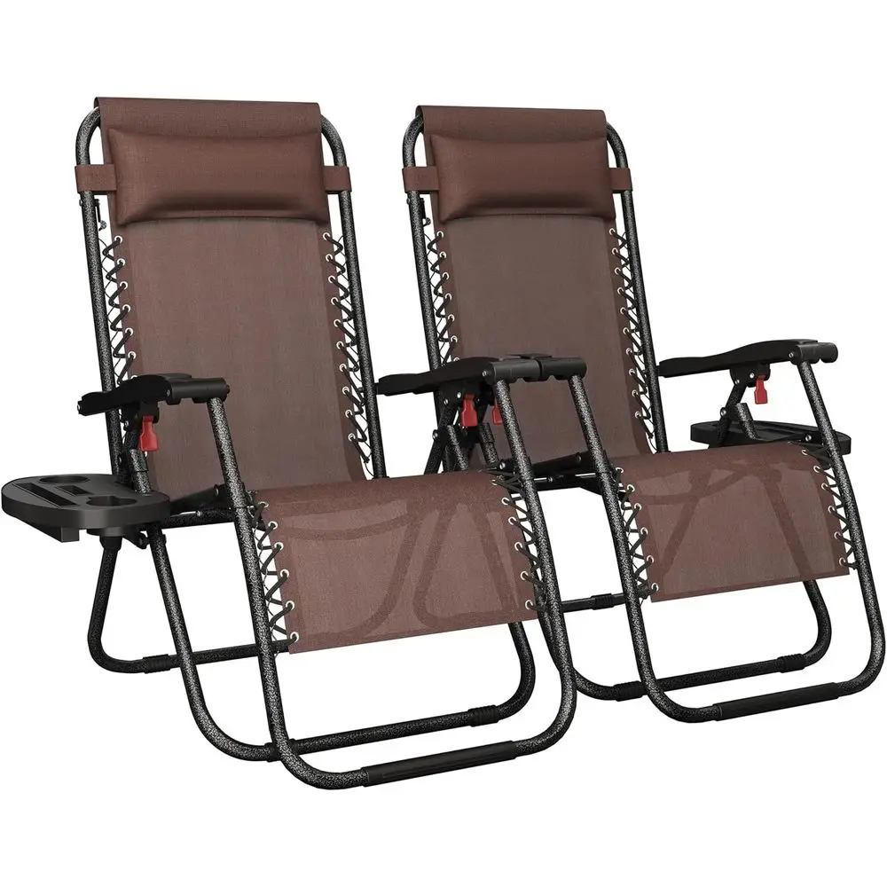 Outdoor 26 Zero Gravity Recliners with Pillows, Cup Holders, and Carry Straps - Ideal for Patio, Backyard, or Beach in Brown
Outdoor 26 Zero Gravity Recliners with Pillows, Cup Holders, and Carry Straps - Ideal for Patio, Backyard, or Beach in Brown