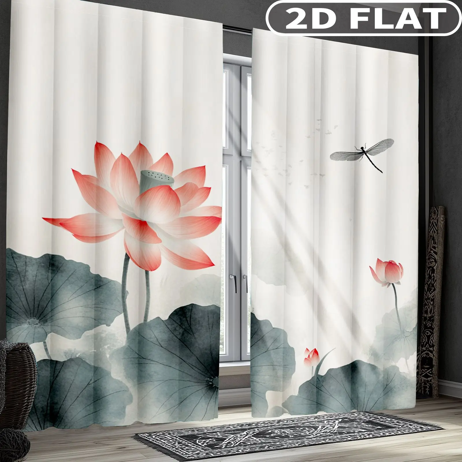 2pcs Curtains Lotus Flower Dragonfly Leaves Water Pattern for Balcony, Bedroom, Study, Living Room, Machine Washable
2pcs Curtains Lotus Flower Dragonfly Leaves Water Pattern for Balcony, Bedroom, Study, Living Room, Machine Washable