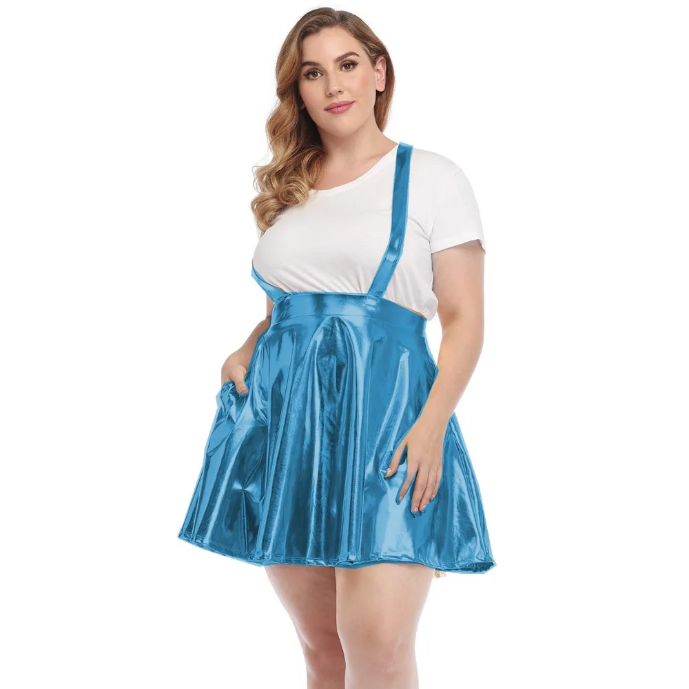 Shiny Metallic Adjustable Suspender Skirt Rave Party Overall Mini Skirt Pole Dancing Sexy A-line Pleated Skater Strap Skirt 7XL
Shiny Metallic Adjustable Suspender Skirt Rave Party Overall Mini Skirt Pole Dancing Sexy A-line Pleated Skater Strap Skirt 7XL