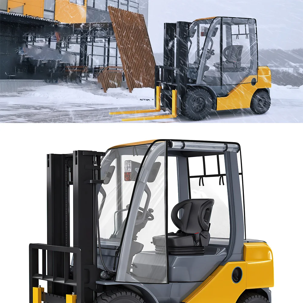 Universal Forklift Cab Enclosure Cover Kit S/M 55"/61"Top 6000/8000 lb Waterproof UV Protect Clear Soft Door with Zipper Entry
Universal Forklift Cab Enclosure Cover Kit S/M 55"/61"Top 6000/8000 lb Waterproof UV Protect Clear Soft Door with Zipper Entry