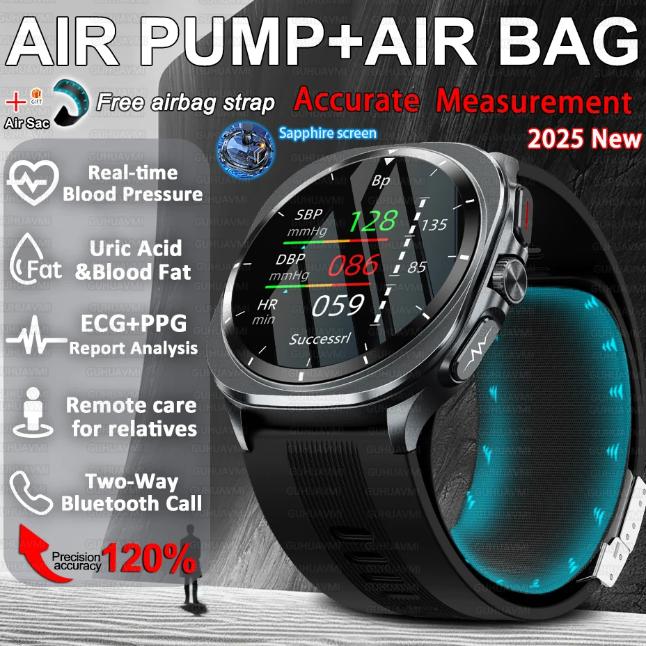 2025 New Sapphire Glass Air Pump Airbag Blood Pressure Smart Watch Men ECG+PPG Uric Acid Health Sports Smart watch For HUAWEI
2025 New Sapphire Glass Air Pump Airbag Blood Pressure Smart Watch Men ECG+PPG Uric Acid Health Sports Smart watch For HUAWEI