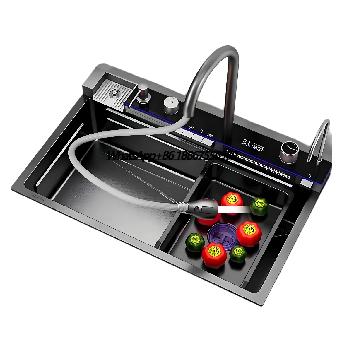 Handmade 304 Stainless Steel Single Bowl Kitchen Thickened Waterfall Design Digital Display Large Accessory
Handmade 304 Stainless Steel Single Bowl Kitchen Thickened Waterfall Design Digital Display Large Accessory