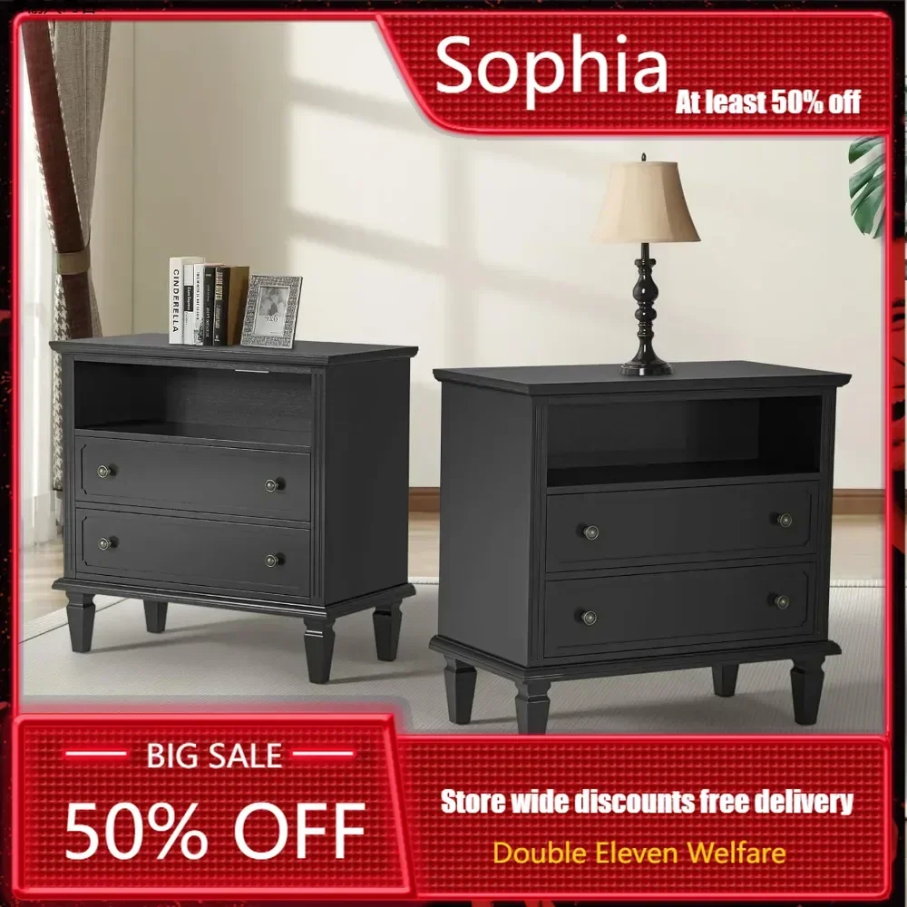 Farmhouse Bedside Table with Charging Station, 2-piece Set with USB Port and Socket End Table, with Grooved Wall Pillar, Black
Farmhouse Bedside Table with Charging Station, 2-piece Set with USB Port and Socket End Table, with Grooved Wall Pillar, Black