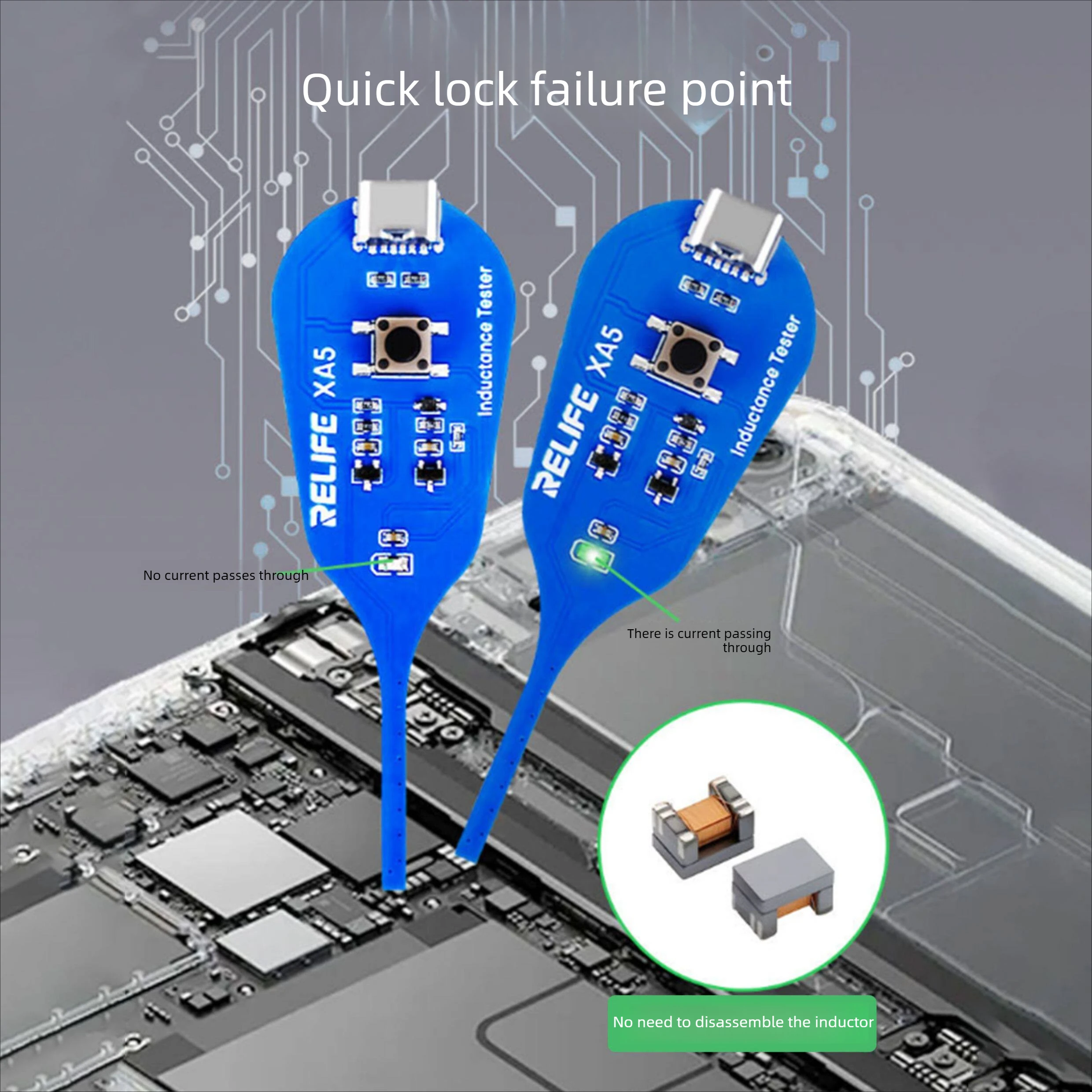 XA5 Inductance Tester Electromagnetic Non-Contact Fault Detection for Phones PCB Motherboard Repair Diagnostics Tool
XA5 Inductance Tester Electromagnetic Non-Contact Fault Detection for Phones PCB Motherboard Repair Diagnostics Tool