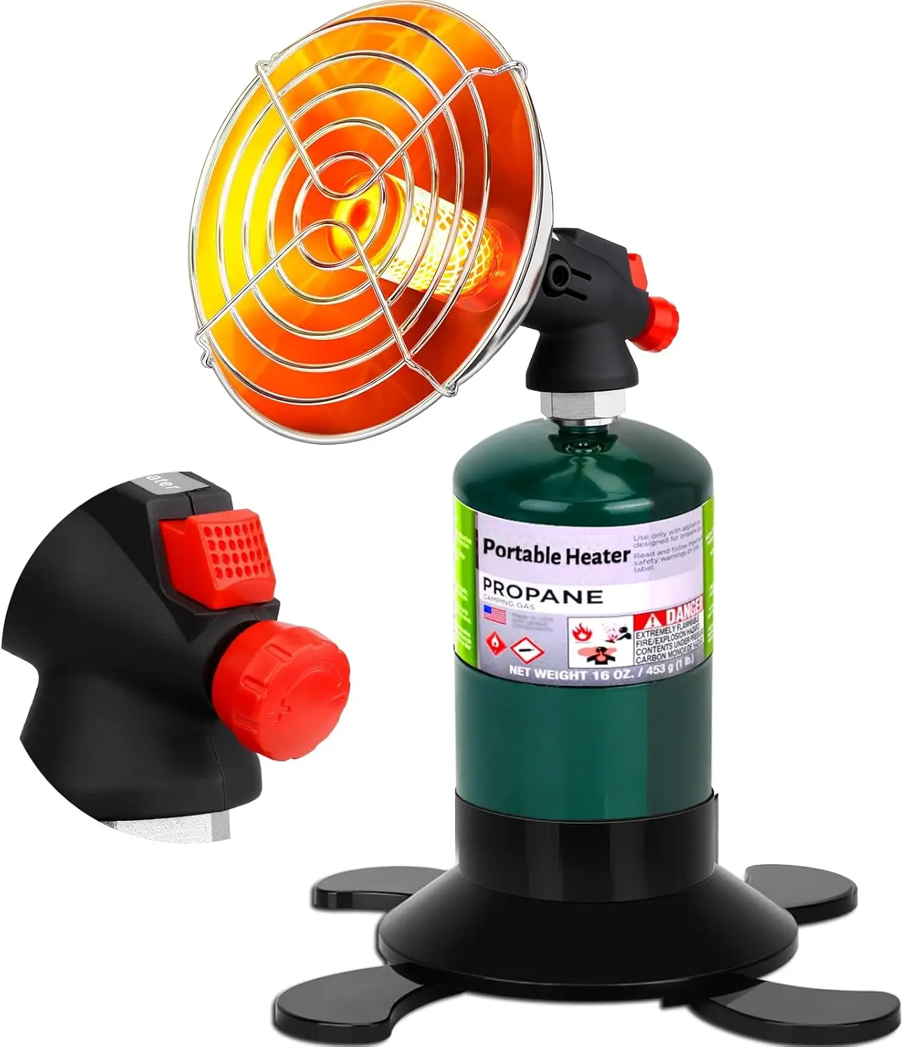 Портативный пропановый обогреватель для использования на открытом воздухе, высокая тепловая мощность, со складным держателем для баллона, для кемпинга и зимних мероприятий
Портативный пропановый обогреватель для использования на открытом воздухе, высокая тепловая мощность, со складным держателем для баллона, для кемпинга и зимних мероприятий