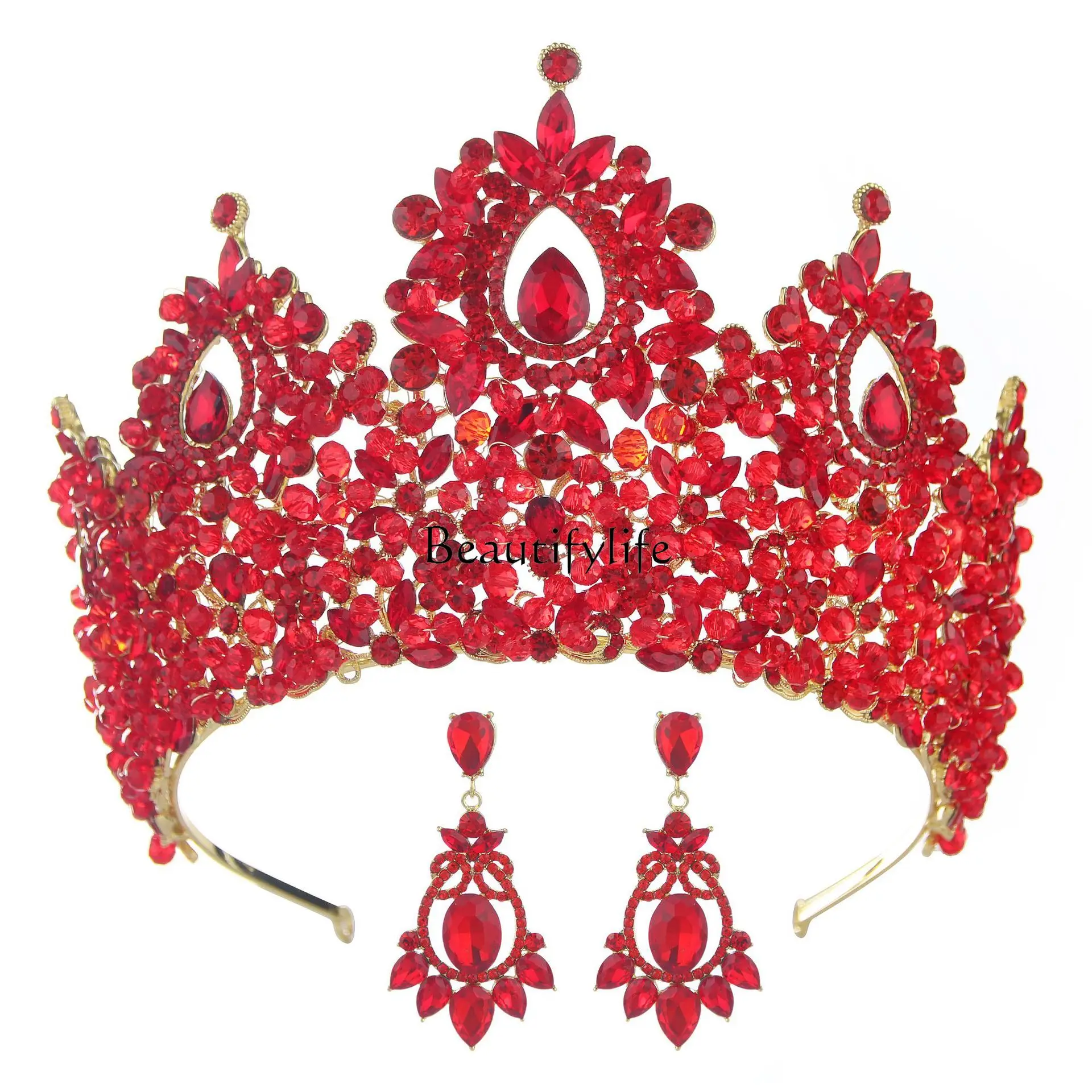 Baroque European and American beauty pageant bridal crown headgear alloy electroplated crystal wedding headband
Baroque European and American beauty pageant bridal crown headgear alloy electroplated crystal wedding headband