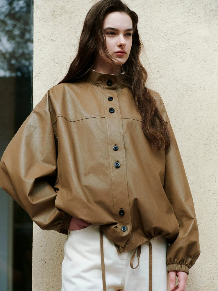Trend Genuine Leather Jacket Short Loose Locomotive Sheepskin Coat Women Soft Lightweight Sheepskin Stand Collar Leather Jacket
Trend Genuine Leather Jacket Short Loose Locomotive Sheepskin Coat Women Soft Lightweight Sheepskin Stand Collar Leather Jacket
