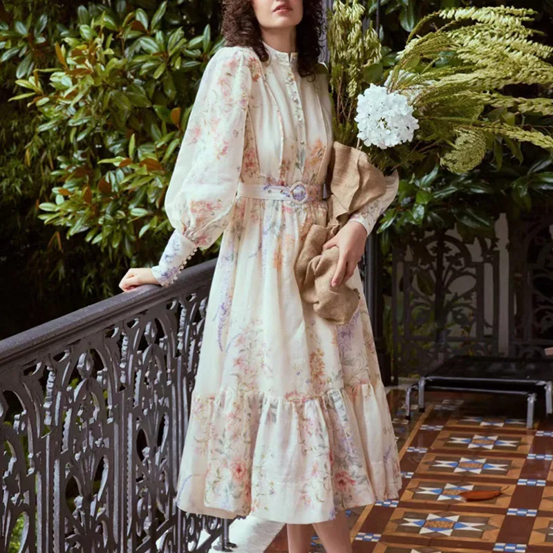 2026 New Arrival Vintage Floral Print Midi Dress Women Elegant Stand Collar Puff Sleeve A-Line Party Dress Casual Beach Sundress
2026 New Arrival Vintage Floral Print Midi Dress Women Elegant Stand Collar Puff Sleeve A-Line Party Dress Casual Beach Sundress