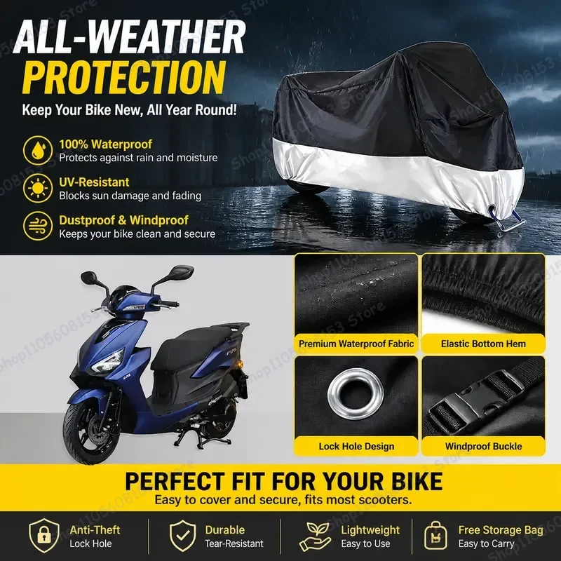 For KYMCO KS125 For Motorcycle Cover Waterproof Dustproof UV Resistant All Weather Outdoor Indoor Scooter Cover Windproof
For KYMCO KS125 For Motorcycle Cover Waterproof Dustproof UV Resistant All Weather Outdoor Indoor Scooter Cover Windproof