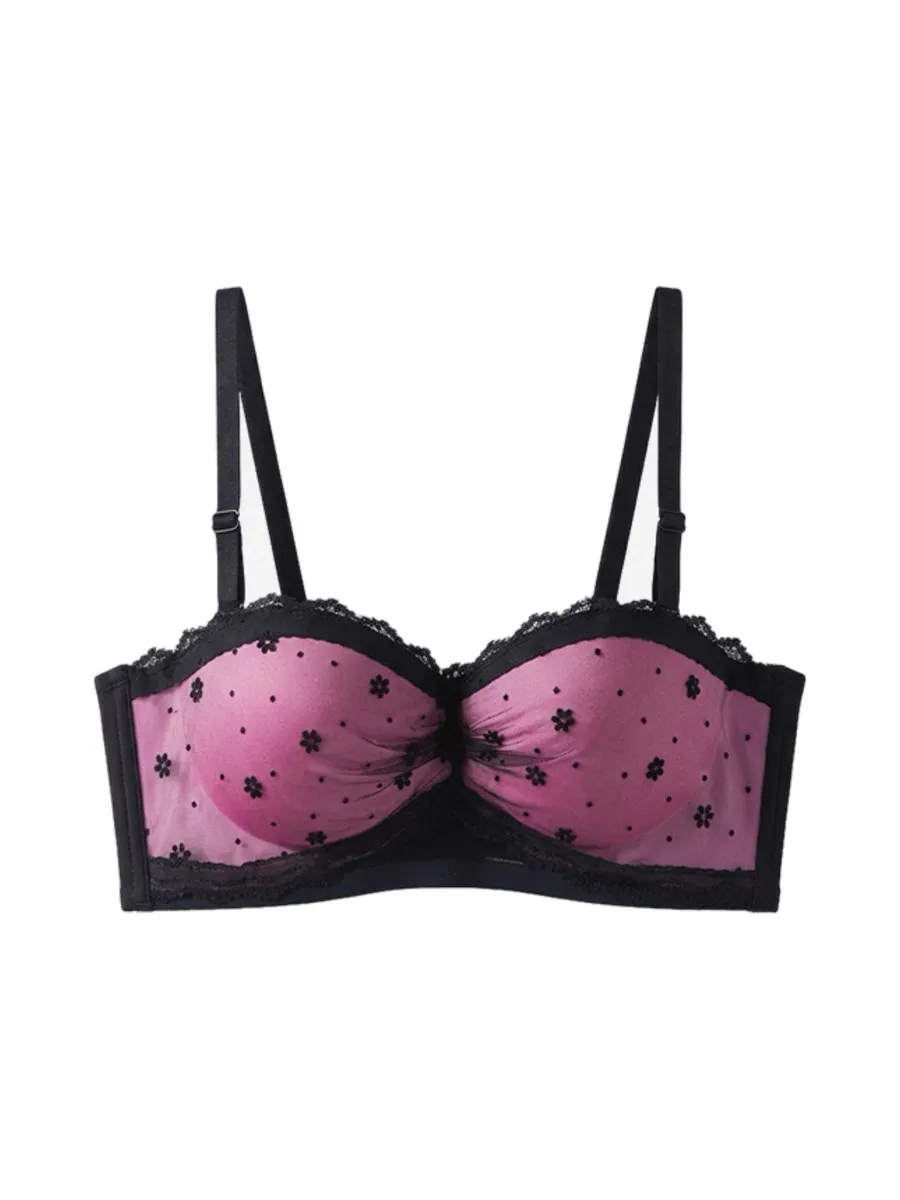 Black Embroidered Lace Bra for Women, Half Cup, Push Up, Enhances Small Bust, Wire Free, Lift & Anti-Sagging, Sexy Brassiere
Black Embroidered Lace Bra for Women, Half Cup, Push Up, Enhances Small Bust, Wire Free, Lift & Anti-Sagging, Sexy Brassiere