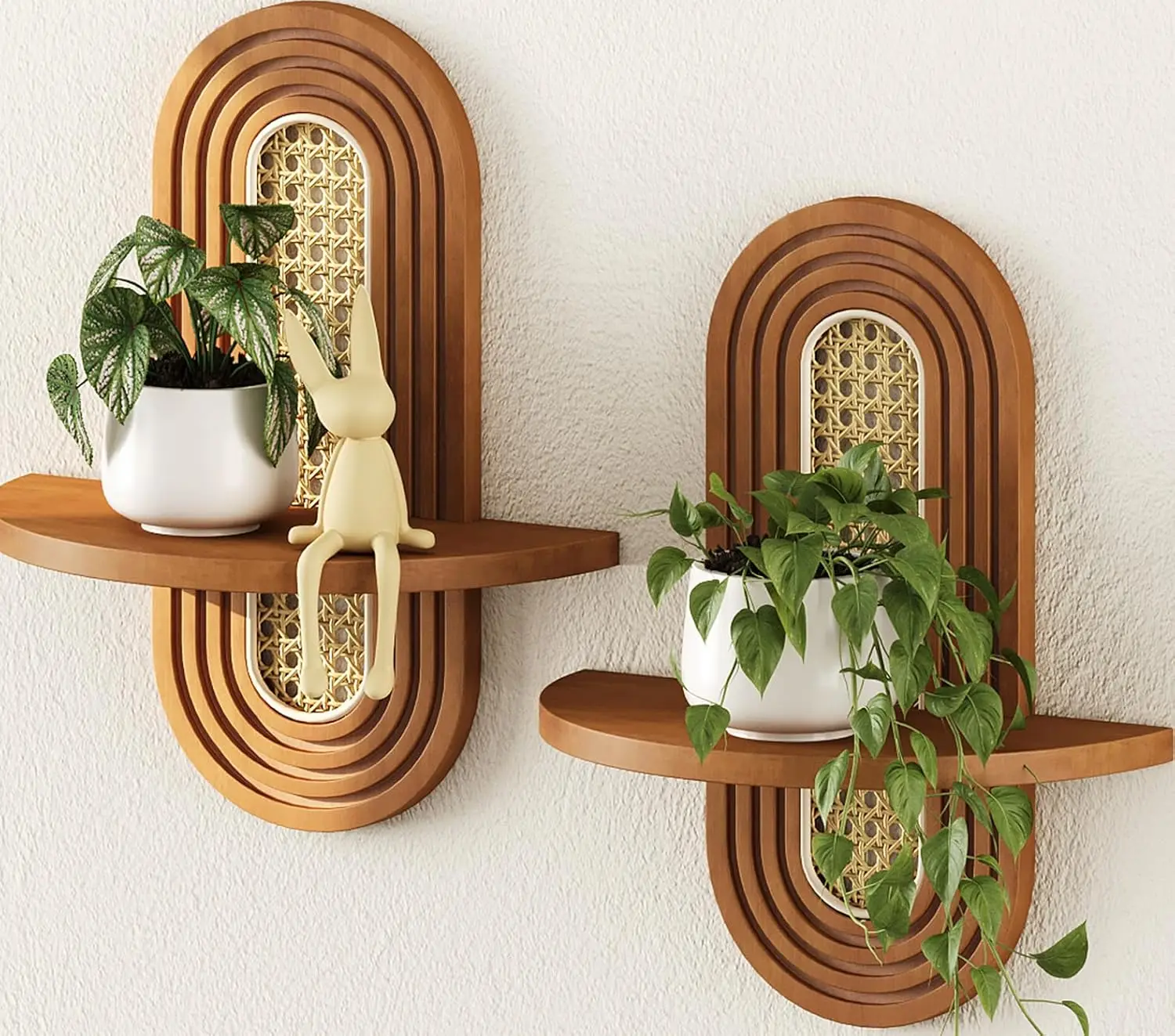 Floating Shelves for Wall, Boho Home Wall Decor,Rattan Plant Shelf Set of 2, Mid Century Small Decorative Shelf, Natura
Floating Shelves for Wall, Boho Home Wall Decor,Rattan Plant Shelf Set of 2, Mid Century Small Decorative Shelf, Natura