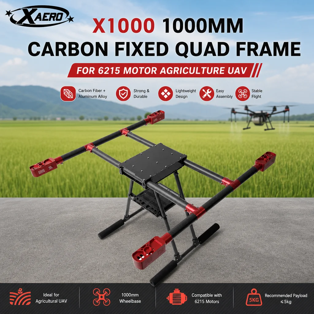 XAERO X1000 1000mm Carbon Fixed Quad Frame for 6215 Motor Agriculture UAV
XAERO X1000 1000mm Carbon Fixed Quad Frame for 6215 Motor Agriculture UAV