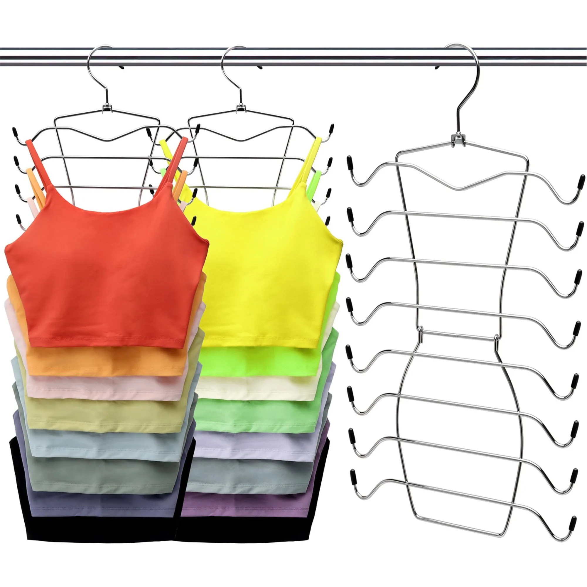 3 Pack Closet Organizer,8 Tier Tank-Top-Hanger,Hangers for Clothes Bra-Hangers-Space-Saving,Apartment Closet Organizer System
3 Pack Closet Organizer,8 Tier Tank-Top-Hanger,Hangers for Clothes Bra-Hangers-Space-Saving,Apartment Closet Organizer System