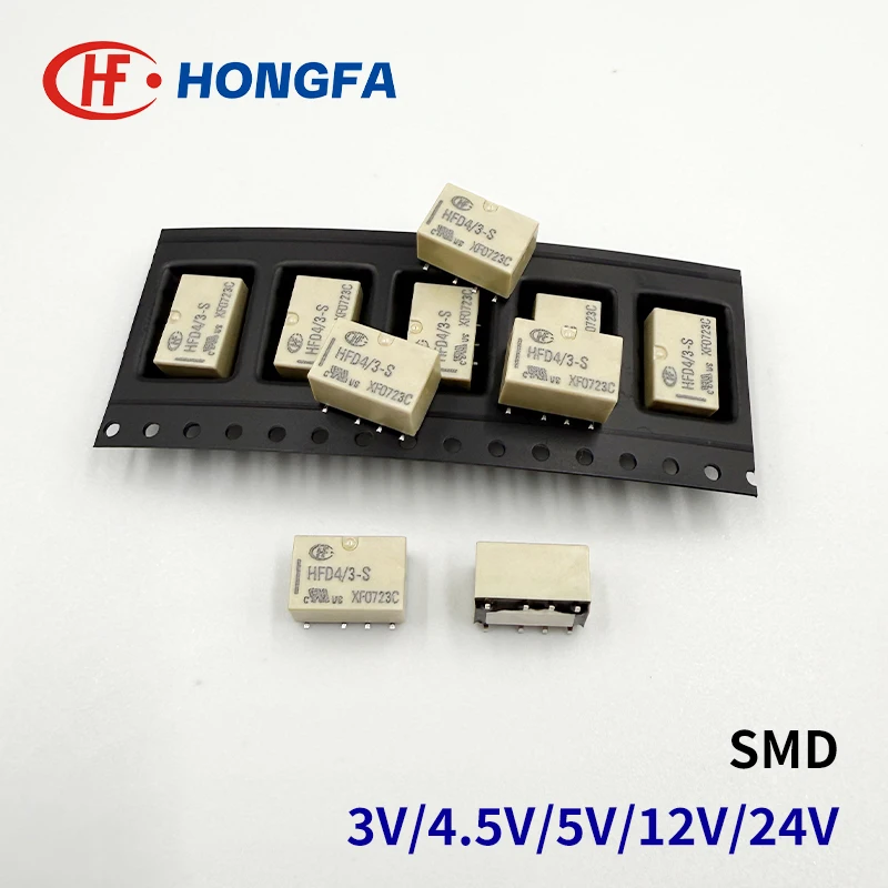 5Pcs HONGFA Relay HFD4/3/5/9/12/24-S 2A 8Pin SMD 3V 5V 9V 12V 24V DIY Signal Communication Relay G6S
5Pcs HONGFA Relay HFD4/3/5/9/12/24-S 2A 8Pin SMD 3V 5V 9V 12V 24V DIY Signal Communication Relay G6S