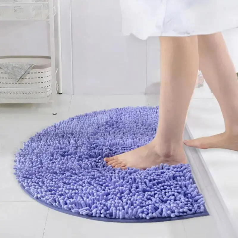 Водопоглощающий нескользящий напольный коврик из синели, однотонные коврики, полукруглый ковер, входная подставка для ног, коврик для туалета, ванной комнаты 
Водопоглощающий нескользящий напольный коврик из синели, однотонные коврики, полукруглый ковер, входная подставка для ног, коврик для туалета, ванной комнаты