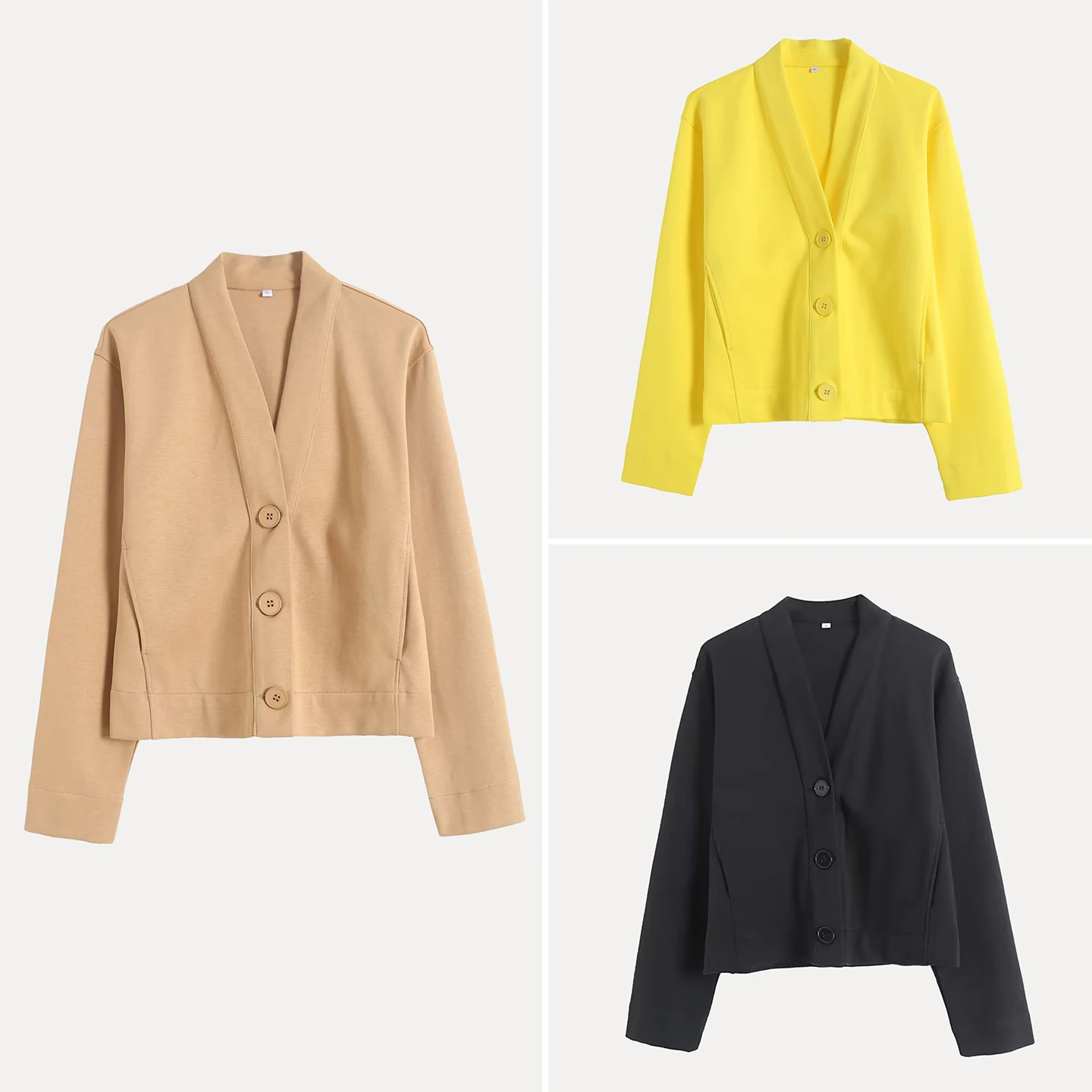 Ele Casual Long Sve V-Ne Pure Color Outerwear Women's Faion Autumn 2025 Stand Fit ort Coat Button Closure
Ele Casual Long Sve V-Ne Pure Color Outerwear Women's Faion Autumn 2025 Stand Fit ort Coat Button Closure