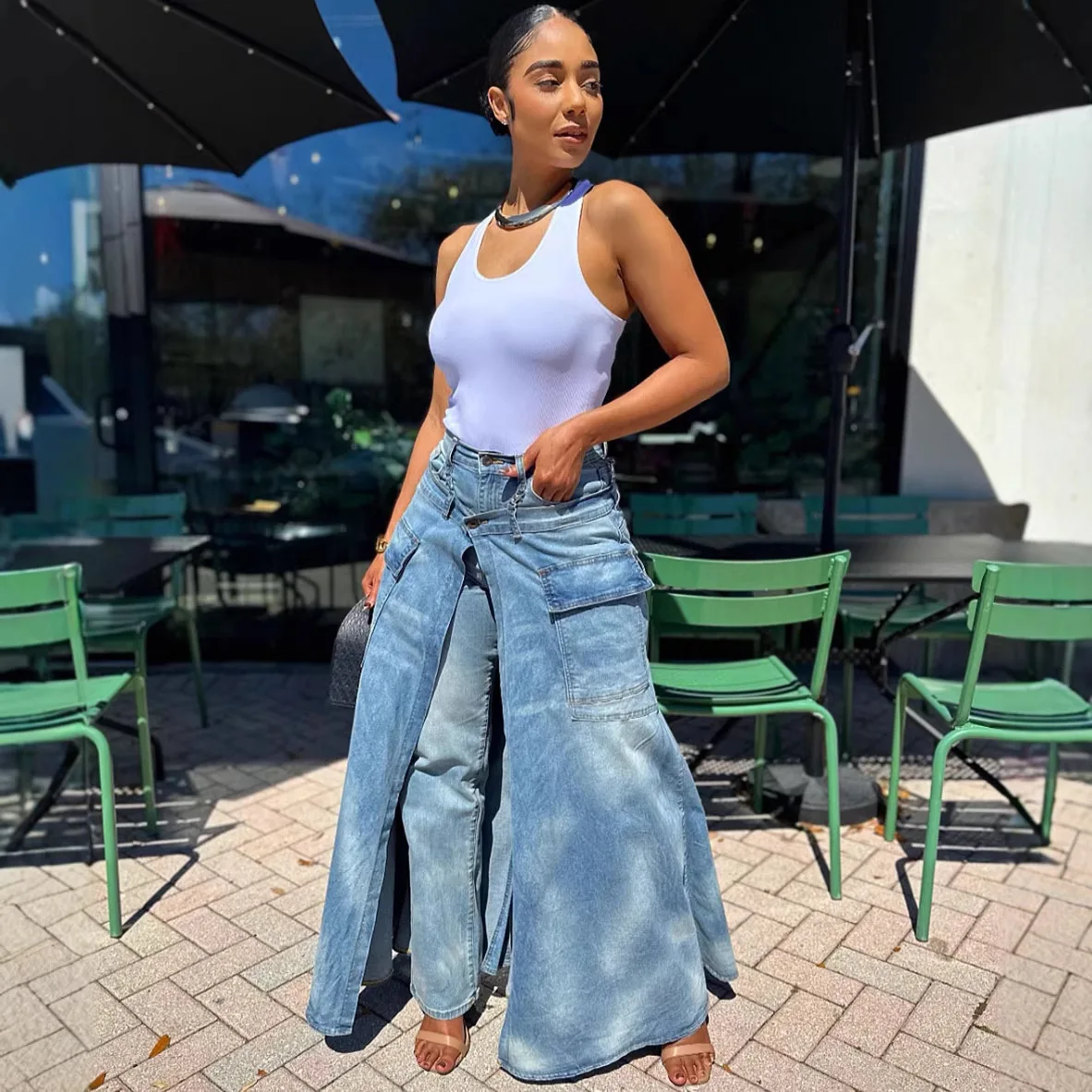 2026 Spring Summer New Fake Two Pieces Denim Skirt Pants Women Street Trendy Symmetrical Slit Denim Skort
2026 Spring Summer New Fake Two Pieces Denim Skirt Pants Women Street Trendy Symmetrical Slit Denim Skort