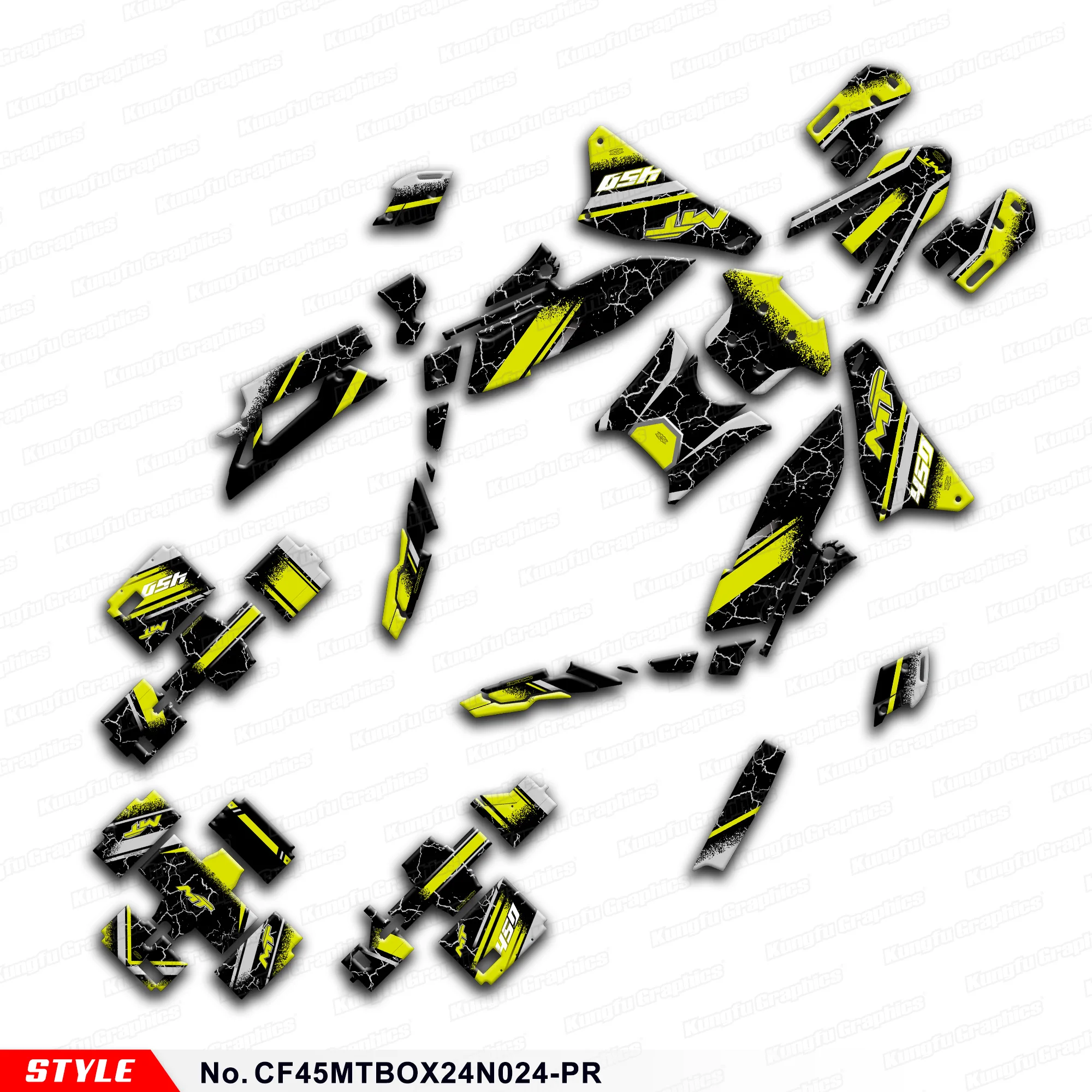 JY RACING Graphics Kit Stickers Complete for CFMOTO 450MT MT450 MT 450, Restyle, CF45MTBOX24N024-PR
JY RACING Graphics Kit Stickers Complete for CFMOTO 450MT MT450 MT 450, Restyle, CF45MTBOX24N024-PR