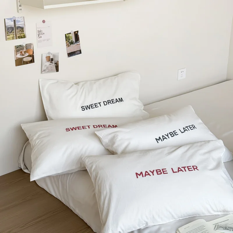 Fashion White Pillowcase With Letter Printed,Sofe Pure Washed Cotton Pillow Cover,Single Pillow Case For Summer Spring 48*74*1pc
Fashion White Pillowcase With Letter Printed,Sofe Pure Washed Cotton Pillow Cover,Single Pillow Case For Summer Spring 48*74*1pc