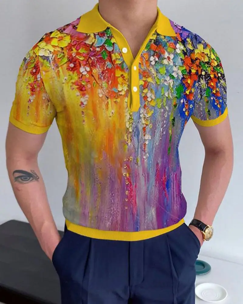 Summer Short Sleeved Lapel, Colorful 3d Printed Button Polo Shirt, Casual Loose Print, 2024 New Sports Workwear
Summer Short Sleeved Lapel, Colorful 3d Printed Button Polo Shirt, Casual Loose Print, 2024 New Sports Workwear