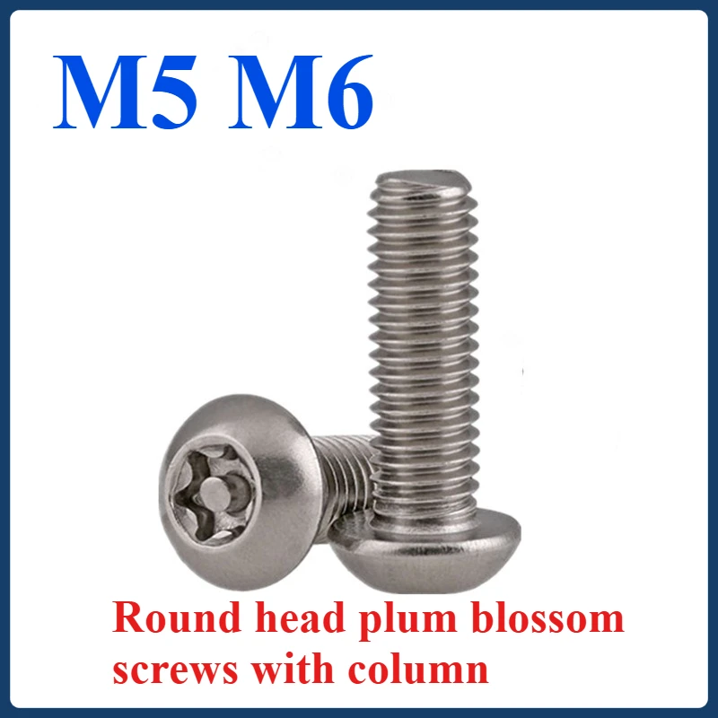 304 stainless steel Round head plum blossom screws with column M5 M6
304 stainless steel Round head plum blossom screws with column M5 M6