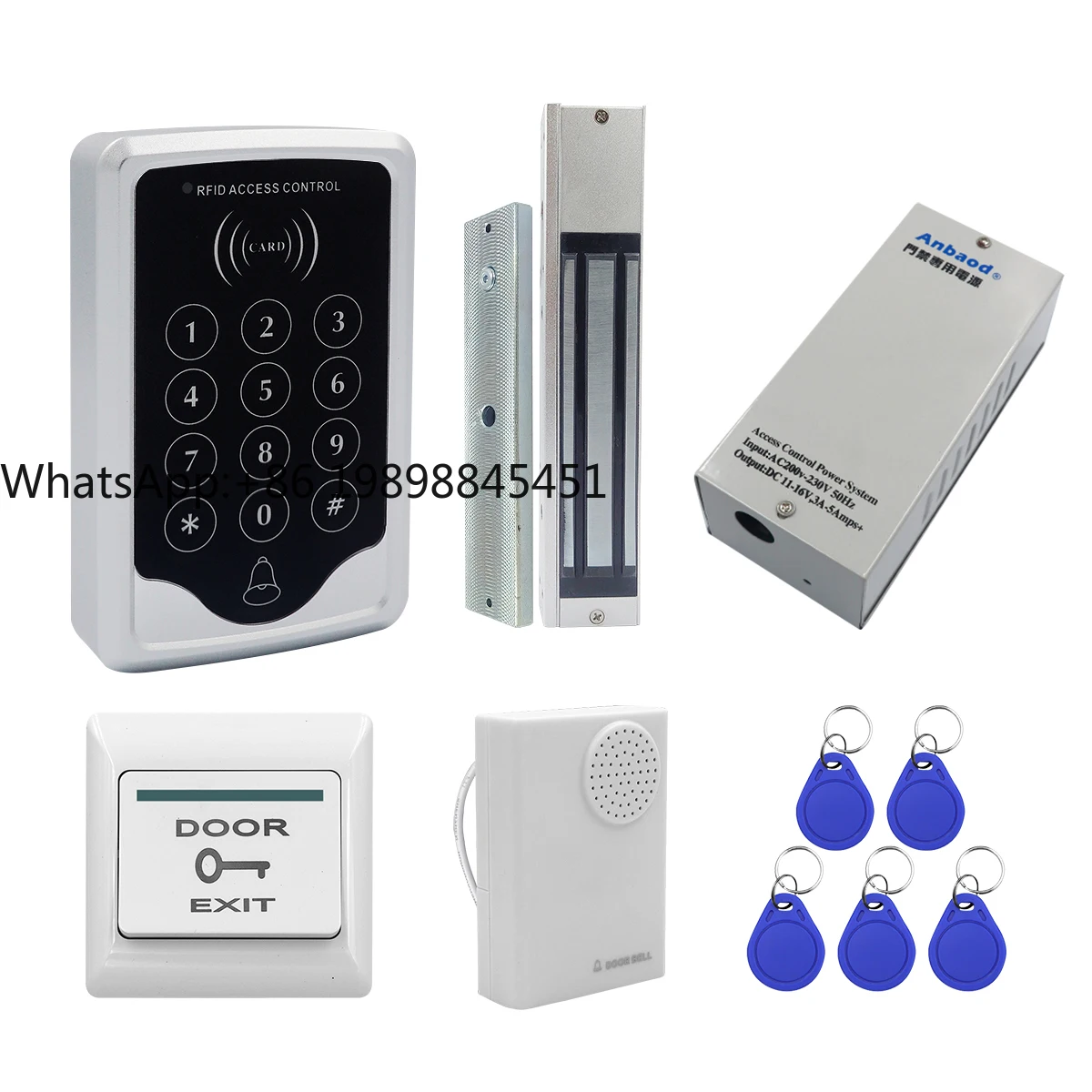 13.56MHz MF Access Control +280kg Electronic Magnetic Door Lock + Power Supply +doorbell + Keychain Card Access Control Kit
13.56MHz MF Access Control +280kg Electronic Magnetic Door Lock + Power Supply +doorbell + Keychain Card Access Control Kit