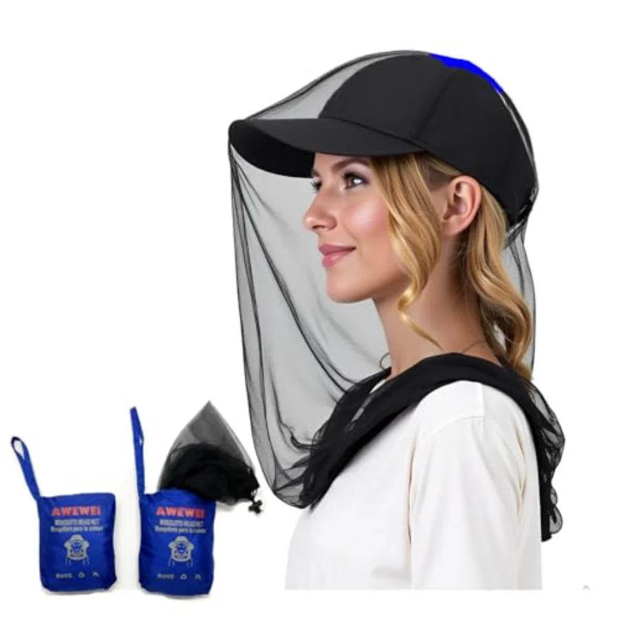 Mosquito Head Net, 2 Pack Ultra Fine Ice Silk Cooling Breathable Soft Large Long Mesh for Outdoors, Fits Most Hats
Mosquito Head Net, 2 Pack Ultra Fine Ice Silk Cooling Breathable Soft Large Long Mesh for Outdoors, Fits Most Hats