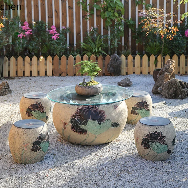 H5.26 outdoor courtyard small garden coffee table fish tank balcony tea room decorative furniture stool tea table
H5.26 outdoor courtyard small garden coffee table fish tank balcony tea room decorative furniture stool tea table
