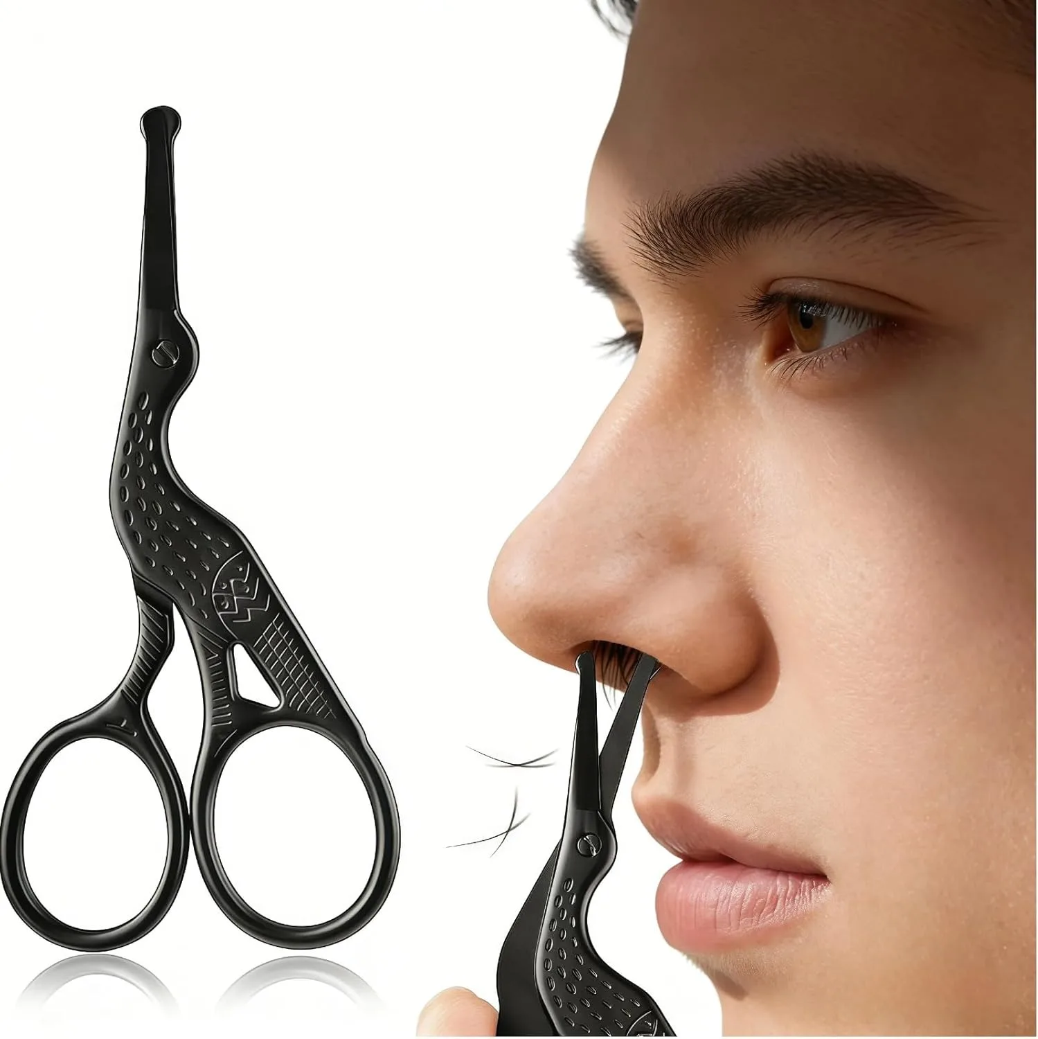 Round Head Stainless Steel Nose Hair Scissors, Stork Type Beauty For Eyebrows, Beard, Ear Hair, Men and Women Professional Facial Scissors, Black
Round Head Stainless Steel Nose Hair Scissors, Stork Type Beauty For Eyebrows, Beard, Ear Hair, Men and Women Professional Facial Scissors, Black