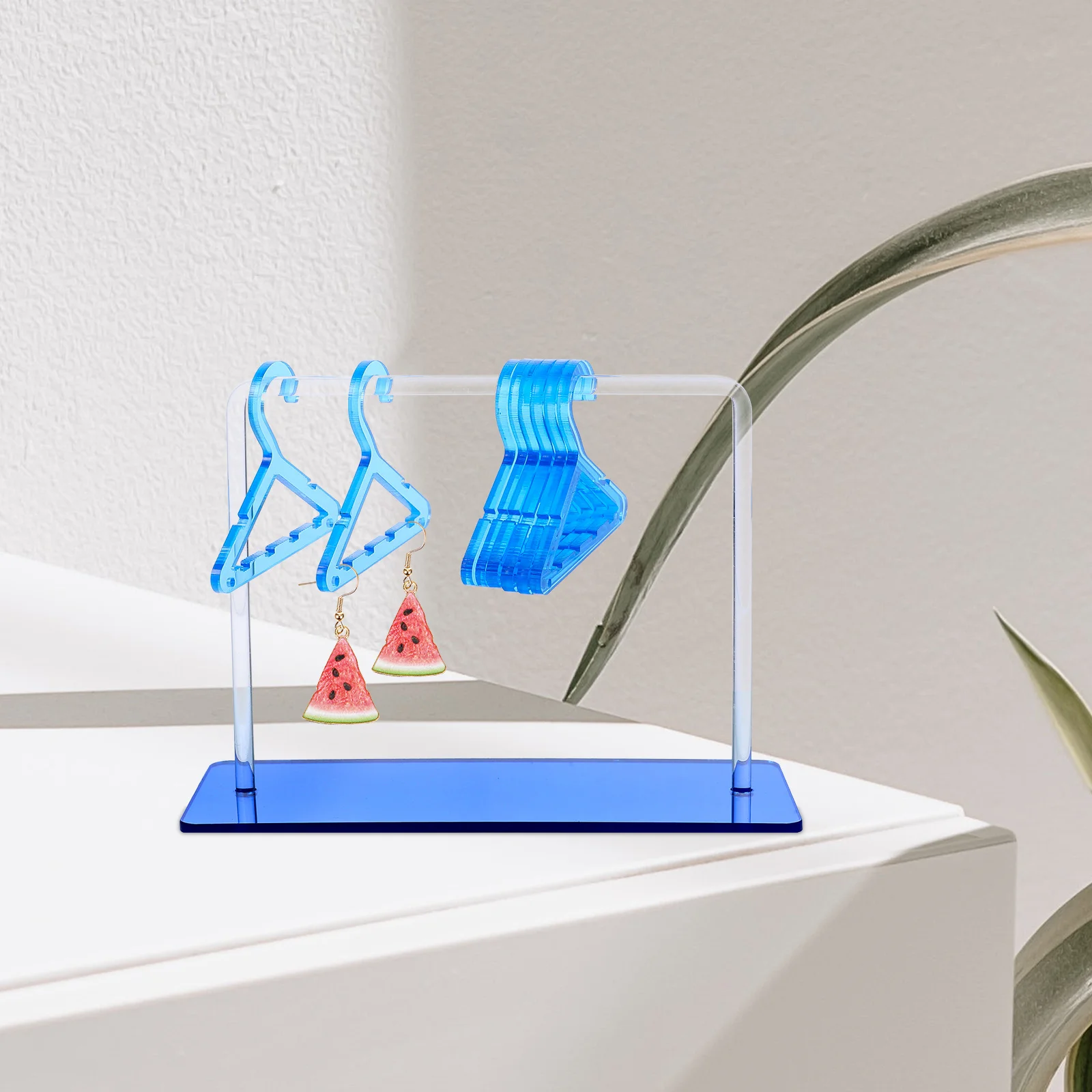 Clothes Hanger Shape Jewelry Display Rack Earring Stands for Earrings Hanging Organizer Blue Racks Displays 
Clothes Hanger Shape Jewelry Display Rack Earring Stands for Earrings Hanging Organizer Blue Racks Displays