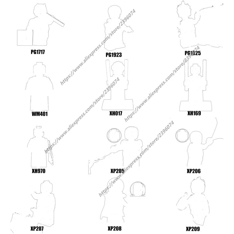 1PCS Action Figures Building Blocks toys PG1717 PG1923 PG1925 WM401 XH017 XH169 XH970 XP205 XP206 XP207 XP208 XP209 Series-054
1PCS Action Figures Building Blocks toys PG1717 PG1923 PG1925 WM401 XH017 XH169 XH970 XP205 XP206 XP207 XP208 XP209 Series-054