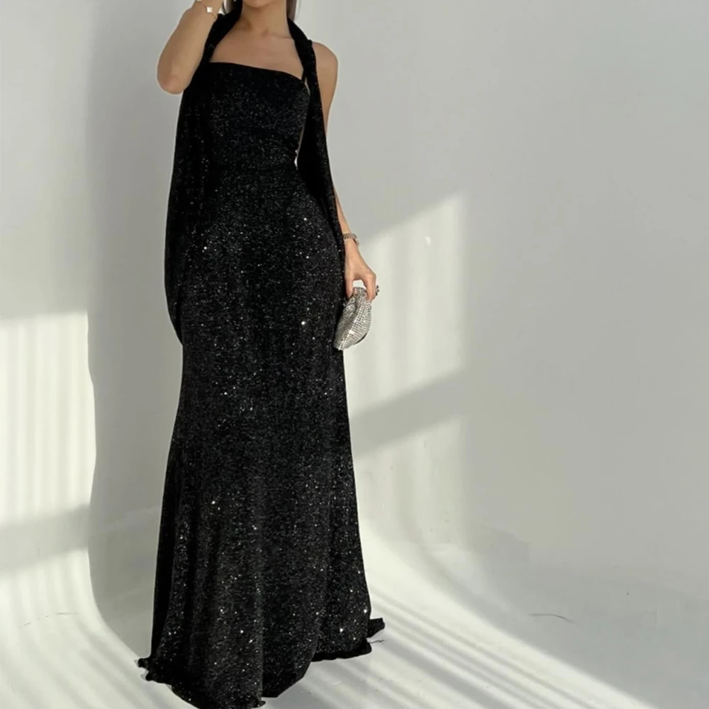 Customized Temperament Sequined Spaghetti Straps Pleats Evening Dress Sexy Strapless Sleeveless Party Dress Vestido De
Customized Temperament Sequined Spaghetti Straps Pleats Evening Dress Sexy Strapless Sleeveless Party Dress Vestido De