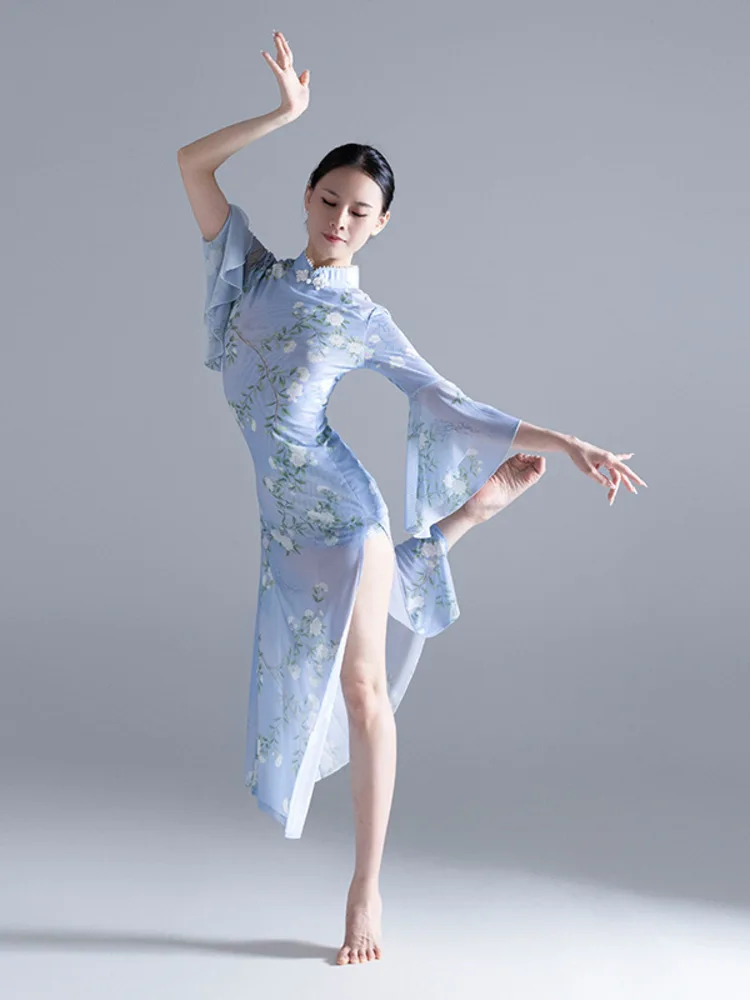 Spring and Summer Butterfly Wide Sleeves Qipao Style Pearl Collar Chinese Hanfu Classical Practice Clothes Dance Troupe
Spring and Summer Butterfly Wide Sleeves Qipao Style Pearl Collar Chinese Hanfu Classical Practice Clothes Dance Troupe