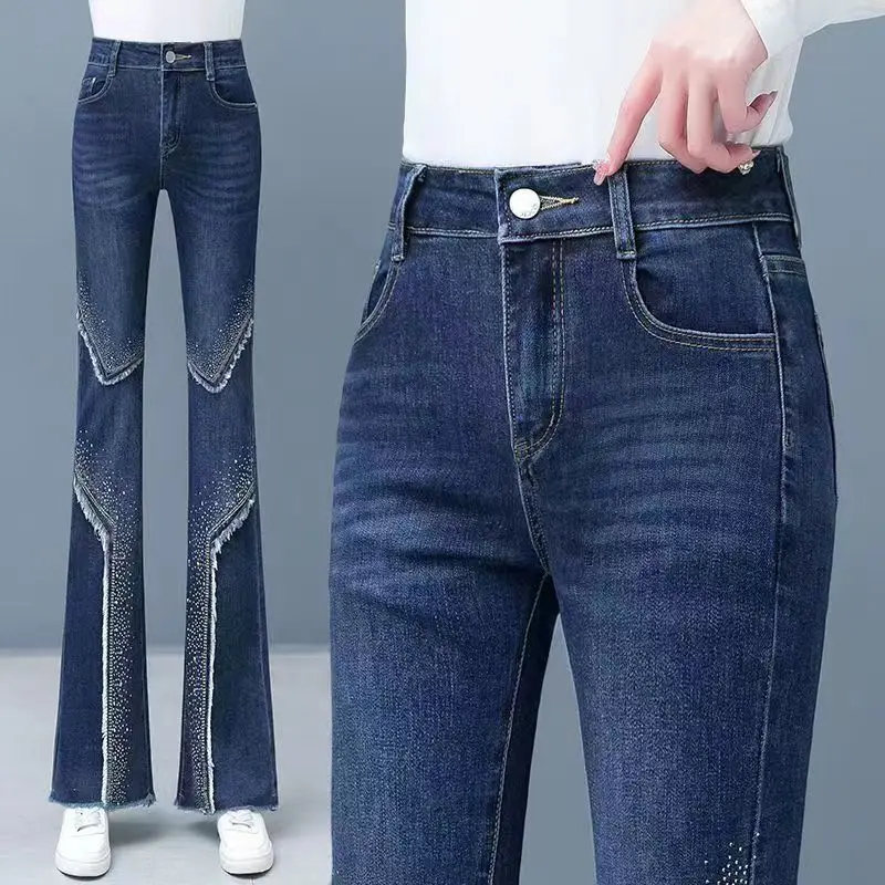 Office Lady Casual Women Flared Jeans Spring Autumn Korean Fashion Y2k Ironing the Edges High Waist Slim Straight Denim Pants
Office Lady Casual Women Flared Jeans Spring Autumn Korean Fashion Y2k Ironing the Edges High Waist Slim Straight Denim Pants