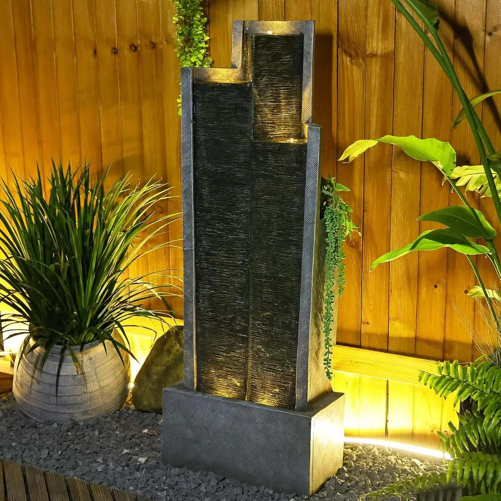 Water Fountain Garden-49.61" H Waterfall Fountain Indoor Outdoor Water Fountains With Light Cascading Waterfall,Fountain
Water Fountain Garden-49.61" H Waterfall Fountain Indoor Outdoor Water Fountains With Light Cascading Waterfall,Fountain