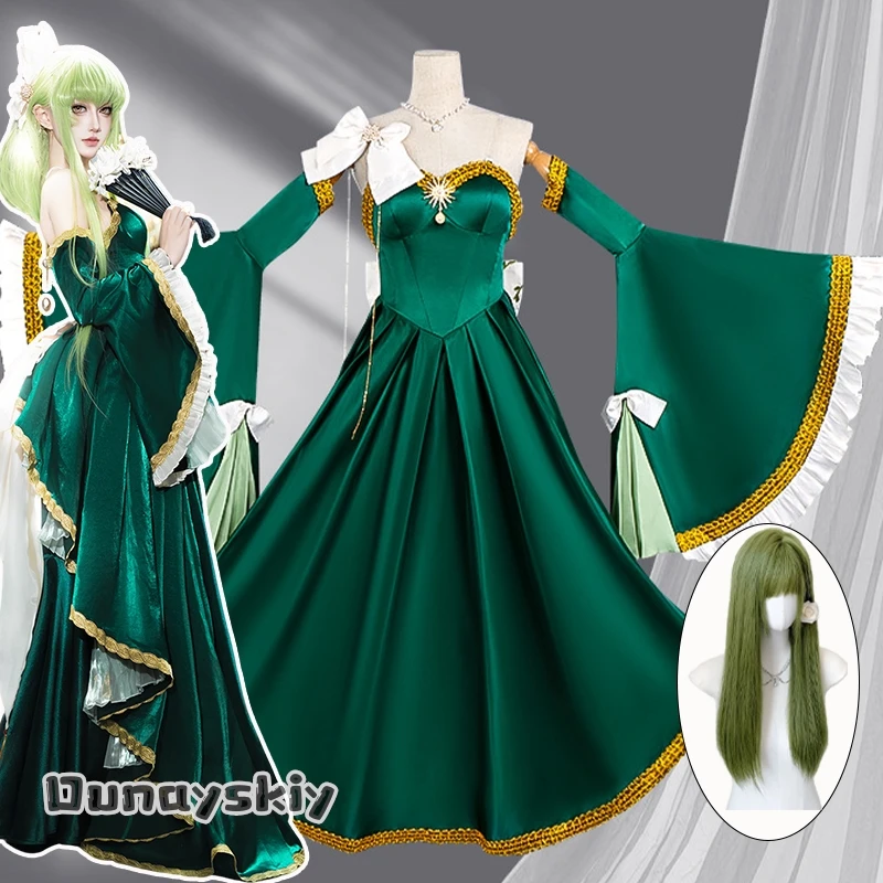 C.C. Cosplay Costume Green Velvet Evening Dresses Sexy Shiny Off Shoulder Women's Long Dress Anime Wig Prop Role-playing Suits
C.C. Cosplay Costume Green Velvet Evening Dresses Sexy Shiny Off Shoulder Women's Long Dress Anime Wig Prop Role-playing Suits