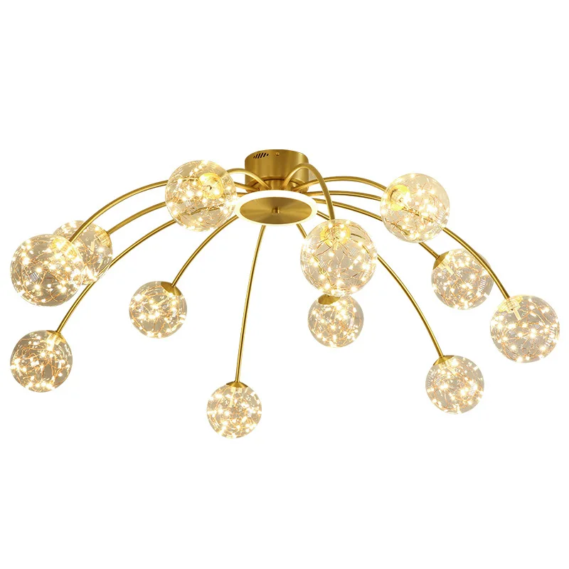 Nordic style all-copper gypsy ceiling chandelier, light luxury and simple 
Nordic style all-copper gypsy ceiling chandelier, light luxury and simple