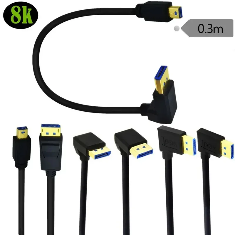 8K 60Hz Mini DisplayPort To DP Elbow 90-Degree Line Male To Male Graphics Card Connection Monitor Cable 1.4V-30cm
8K 60Hz Mini DisplayPort To DP Elbow 90-Degree Line Male To Male Graphics Card Connection Monitor Cable 1.4V-30cm