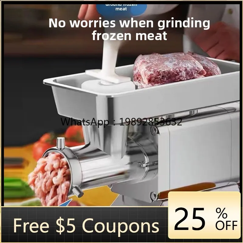 ZZ Meat Grinder Commercial High-Power Desktop Fully Automatic Stainless Steel Electric Multi-Function Meat Grinder Sausage Maker
ZZ Meat Grinder Commercial High-Power Desktop Fully Automatic Stainless Steel Electric Multi-Function Meat Grinder Sausage Maker
