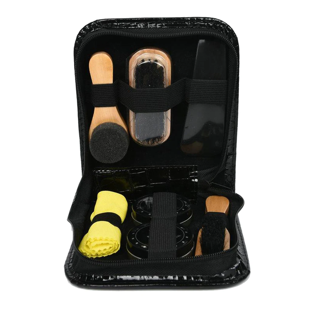 Shoe Shine Kit, Shoe Polish Set, Premium Quality Travel Brush Kit Brush Polish Black Neutral Quality PU Leather Gift
Shoe Shine Kit, Shoe Polish Set, Premium Quality Travel Brush Kit Brush Polish Black Neutral Quality PU Leather Gift