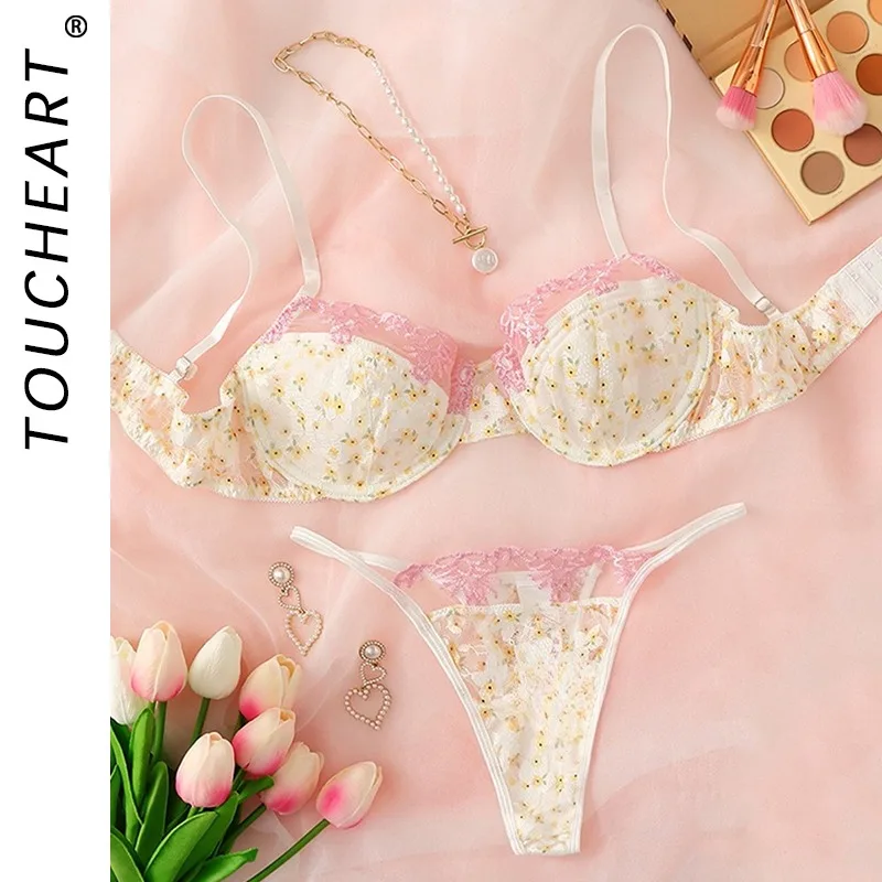Toucheart Cute Lingerie Panty 2PCS Pure Desire Sexy Lace Little Daisy Printing Slim Backless Romantic Erotic Intimate Underwear
Toucheart Cute Lingerie Panty 2PCS Pure Desire Sexy Lace Little Daisy Printing Slim Backless Romantic Erotic Intimate Underwear