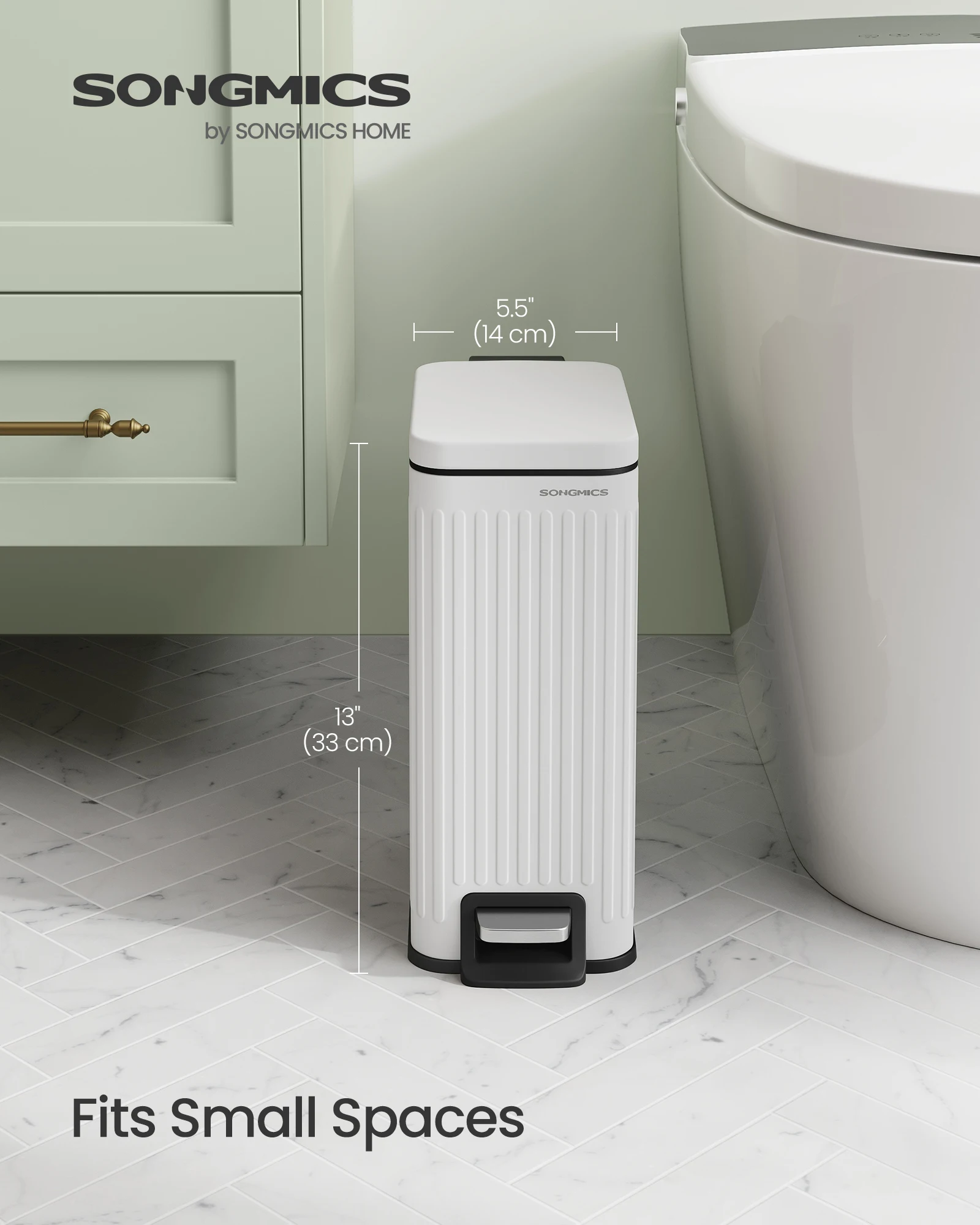 Bathroom Trash Can, 1.6-Gallon (6 L) Trash Bin with Lid, Slim for Small Spaces, Stainless Steel Garbage Can, Soft Close
Bathroom Trash Can, 1.6-Gallon (6 L) Trash Bin with Lid, Slim for Small Spaces, Stainless Steel Garbage Can, Soft Close