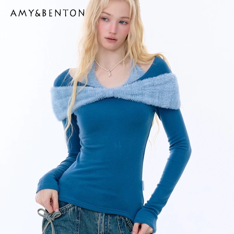 2025 Autumn Winter New Design Cute Bow Slimmimng Women's Pullovers American Retro Plush Halter Knitted Bottoming Shirt Ladies
2025 Autumn Winter New Design Cute Bow Slimmimng Women's Pullovers American Retro Plush Halter Knitted Bottoming Shirt Ladies