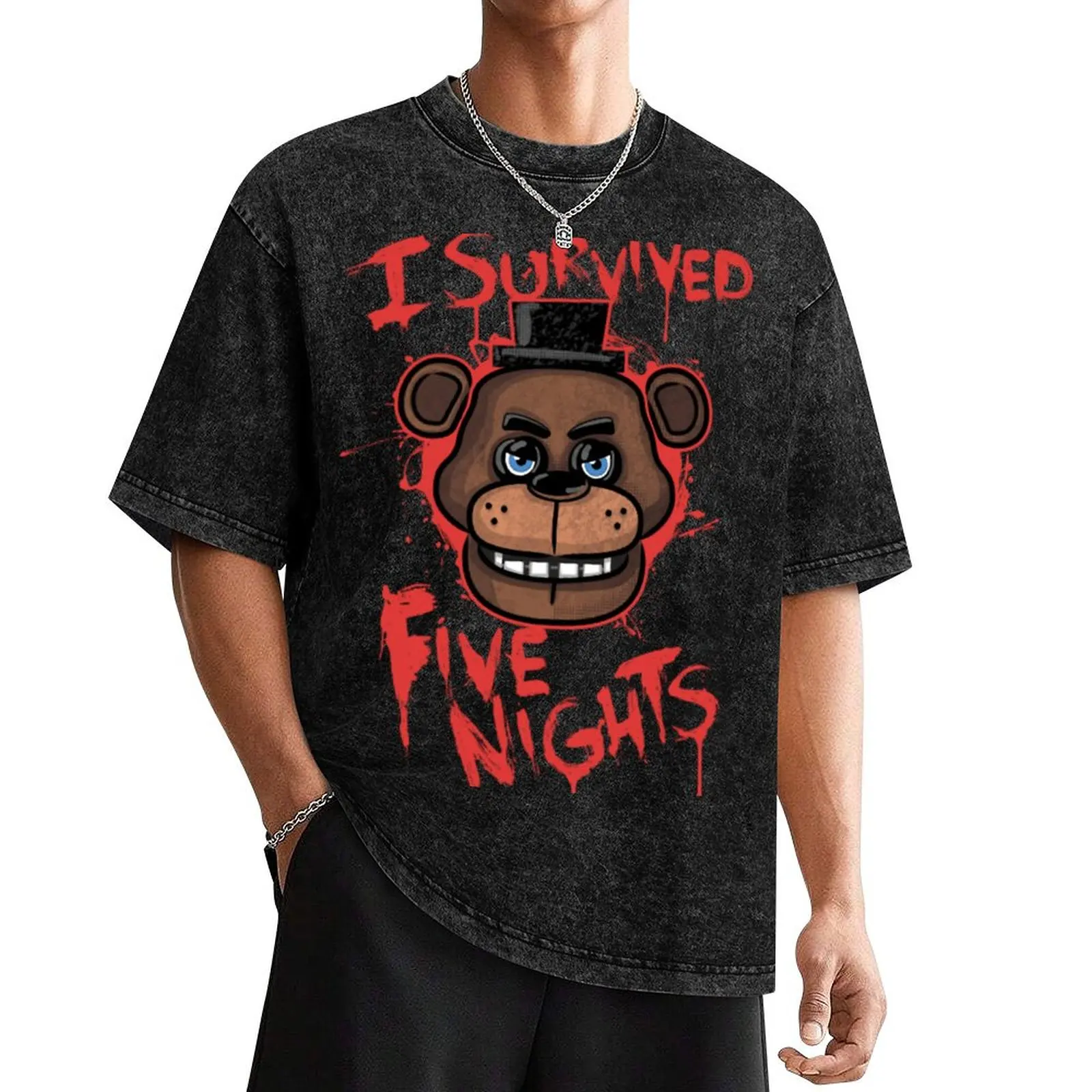I Survived Five Nights T-Shirt street wear Anime t-shirt for a boy oversized t shirts for men
I Survived Five Nights T-Shirt street wear Anime t-shirt for a boy oversized t shirts for men