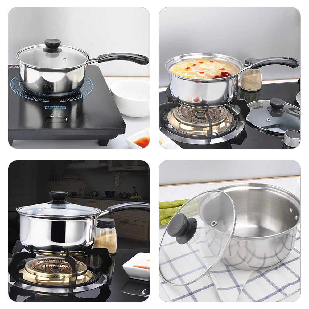 Small Stainless Steel Milk Pot Heat Resistant Handle Soup Pan Household Cooking Pot for Kitchen Induction Stove
Small Stainless Steel Milk Pot Heat Resistant Handle Soup Pan Household Cooking Pot for Kitchen Induction Stove
