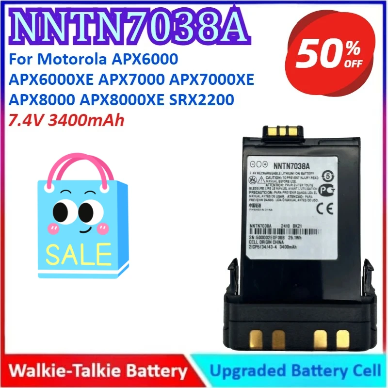 New NNTN7038A 7.4V 3400mAh Walkie Talkie Battery For Motorola APX6000 APX6000XE APX7000 APX7000XE APX8000 APX8000XE SRX2200
New NNTN7038A 7.4V 3400mAh Walkie Talkie Battery For Motorola APX6000 APX6000XE APX7000 APX7000XE APX8000 APX8000XE SRX2200