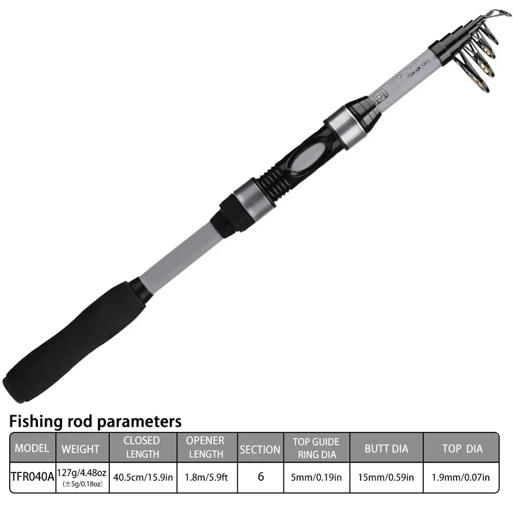 1pc Fishing Rod Glass Fiber 1.8m Telescopic Spinner Portable Fishing Rod 6 Short Sections Throwing The Pole Fishing Accessories
1pc Fishing Rod Glass Fiber 1.8m Telescopic Spinner Portable Fishing Rod 6 Short Sections Throwing The Pole Fishing Accessories