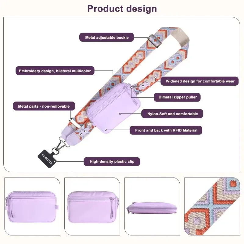 Multi-functional Blocking Crossbody Phone Lanyard Detachable Wallet Pouch Adjustable Embroidered Strap Anti-Lost Neck Holder
Multi-functional Blocking Crossbody Phone Lanyard Detachable Wallet Pouch Adjustable Embroidered Strap Anti-Lost Neck Holder